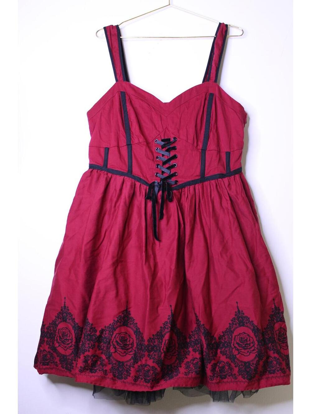 Hot Topic Burgundy Corset Mini Dress - 1X